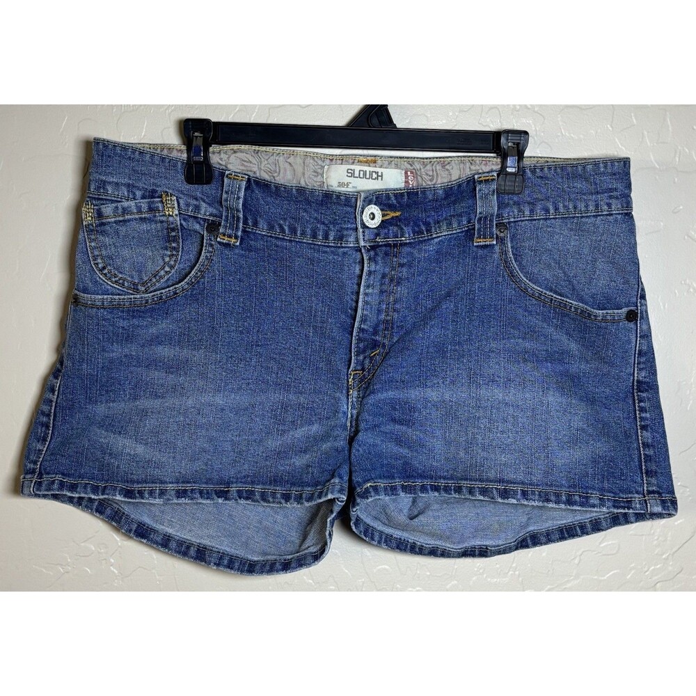 Levi’s Slouch 504 Womens Denim Shorts Size 17 Blue Jean Shorts Y2K Low Rise